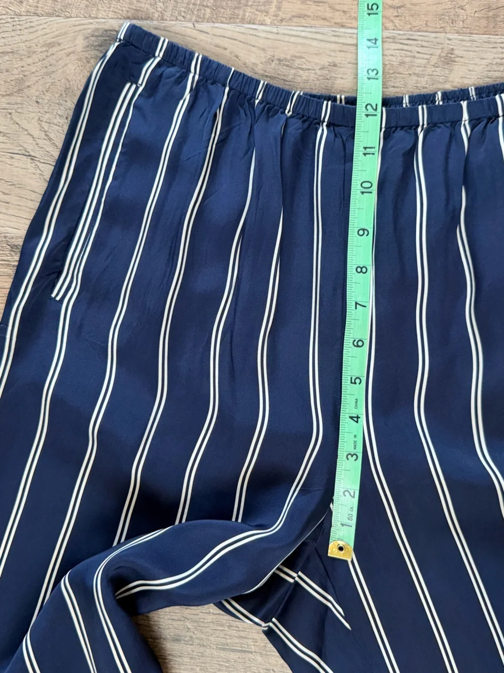 J.Crew Cosmo Pant Navy Stripe Wide Leg Pull On Pants NWT Small
